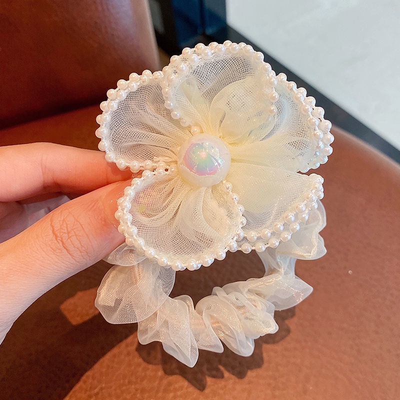 کش مو اسکرانچی گل و مروارید